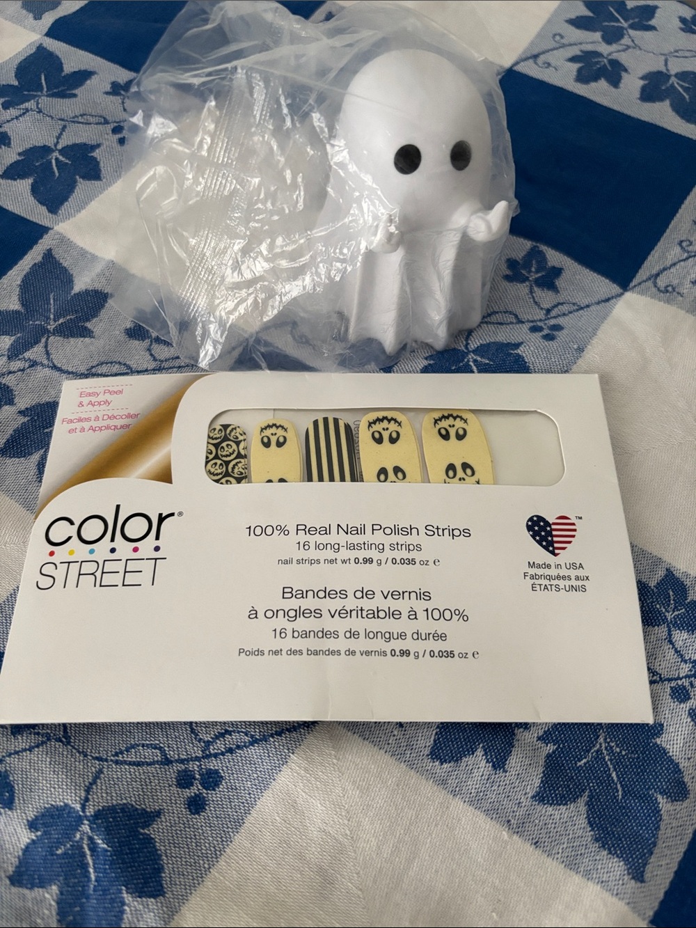 Color Street Yellow Ghost & Striped Halloween Nail Polish Strips & sassy ghost